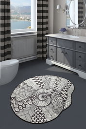 Mijölnir Alfombrilla de baño More 100 Blanco y Negro 100 cm